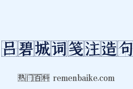 吕碧城词笺注造句是什么意思的图片